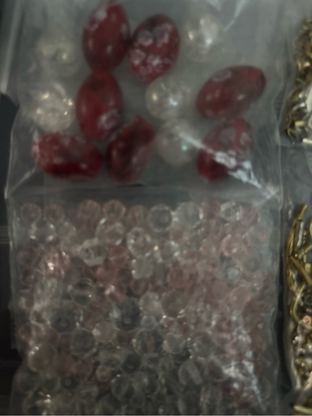 Red and Clear Phone Accessory Beads - Unbranded